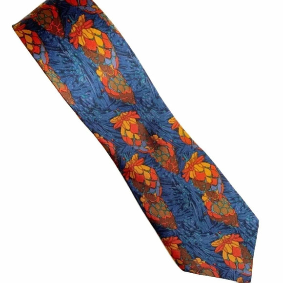 2/$30 YVES SAINT LAURENT Blue Abstract Italian Silk Tie - Picture 1 of 10